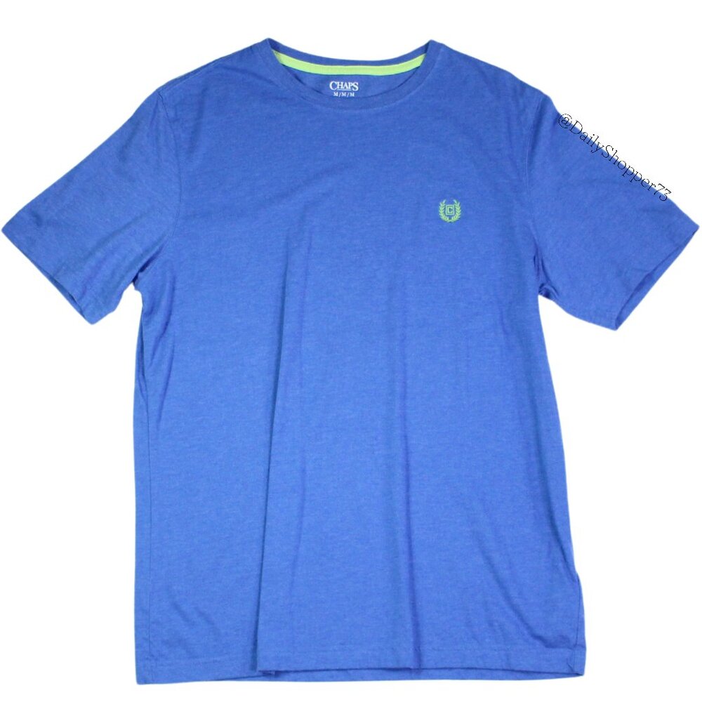 Chaps Men's Cotton Blend Blue Short Sleeve Tee Shirt